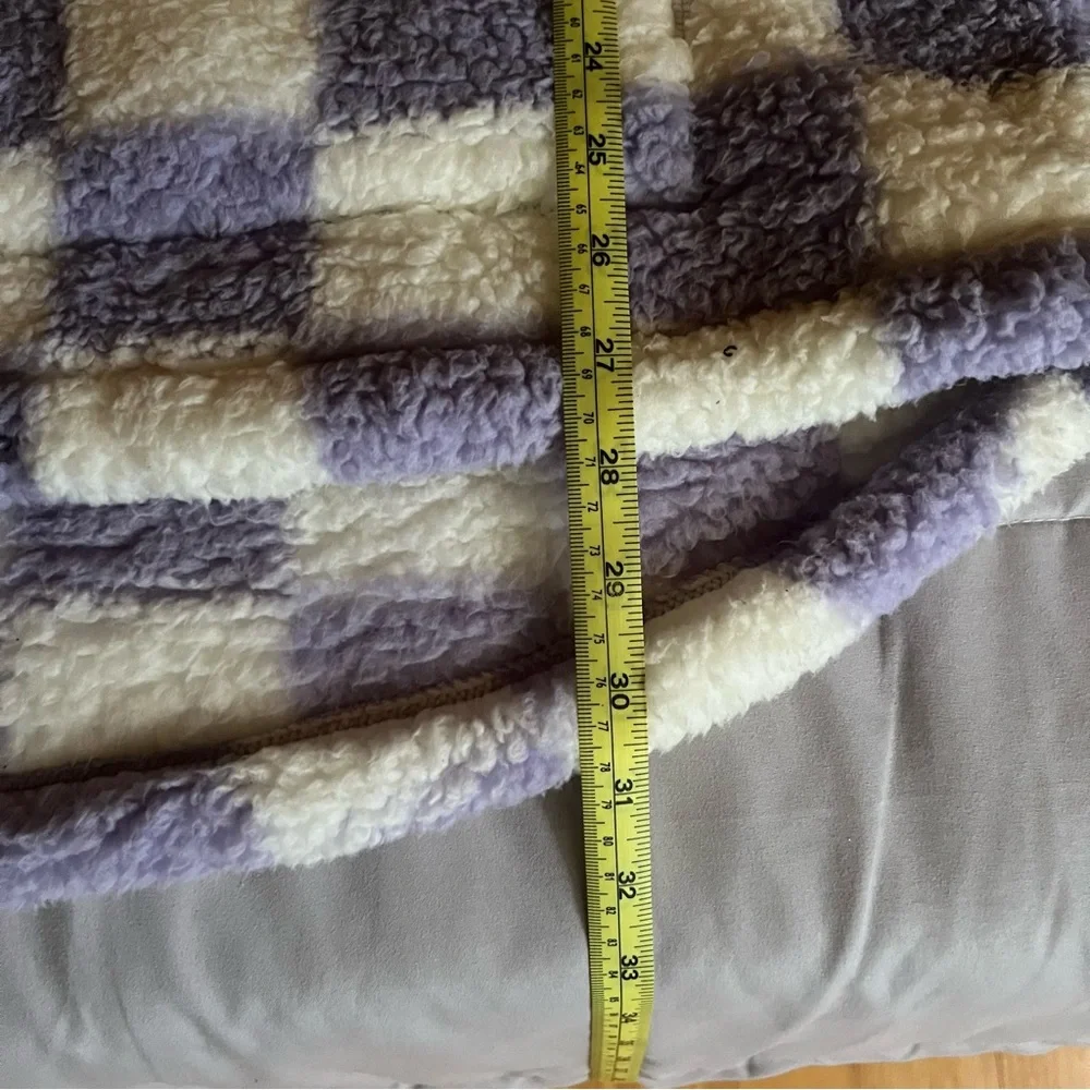 🎉HP🎉 SO Cozy Purple Checkered Fleece Pullover - Picture 11 of 13